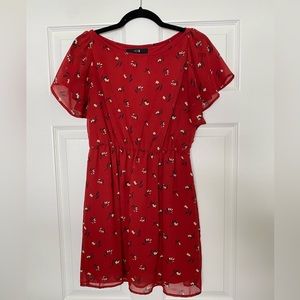Forever21 Women’s Red Cinched Waist Dress